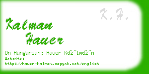 kalman hauer business card